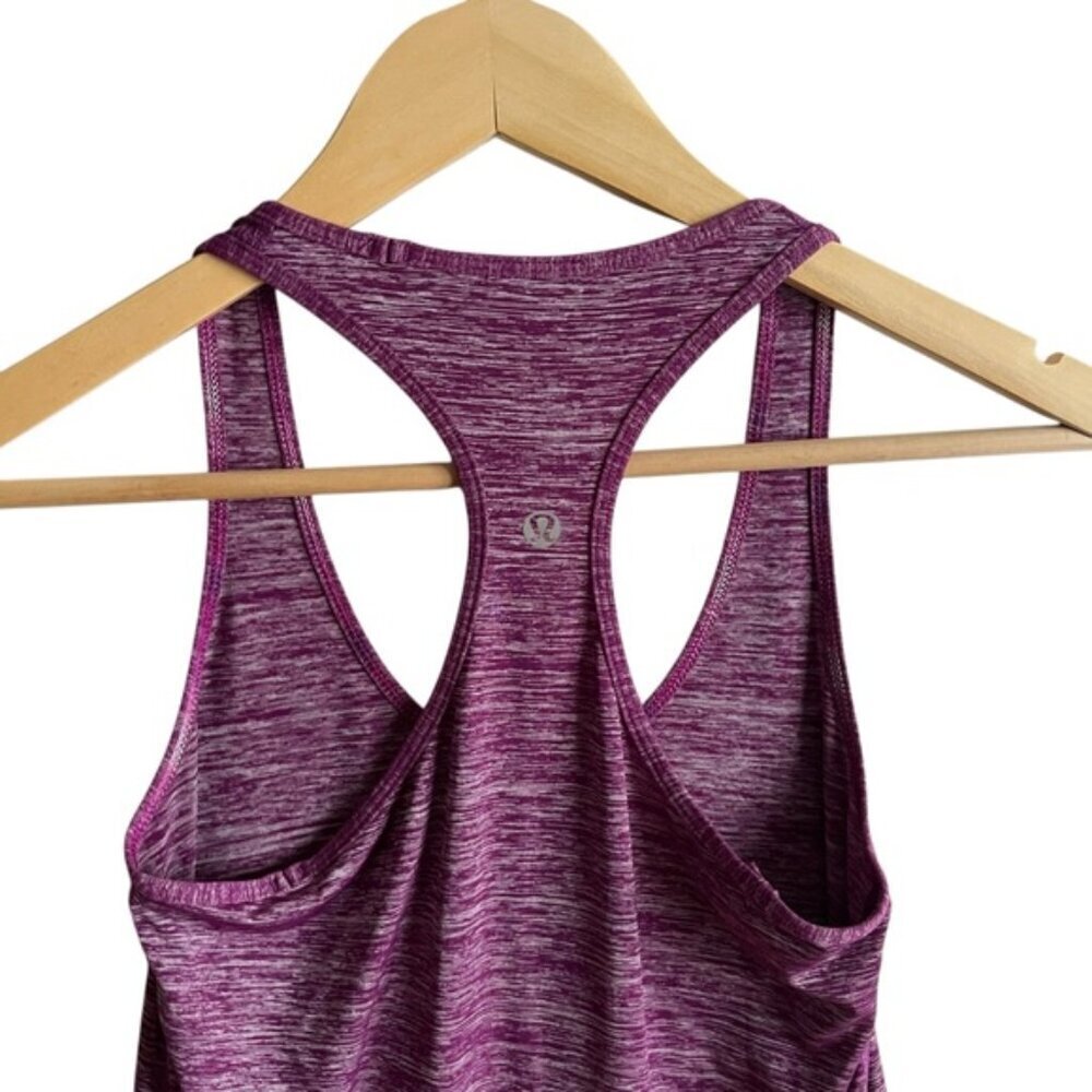 Lululemon Cool Racerback Tank Size 4 Heathered Dewberry Luxtreme - Picture 6 of 9